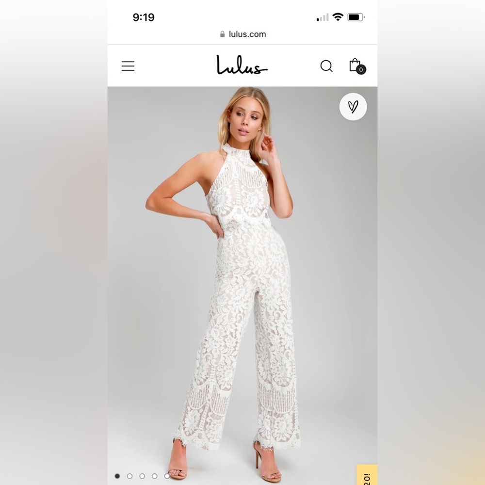 White Lace Halter Jumpsuit
